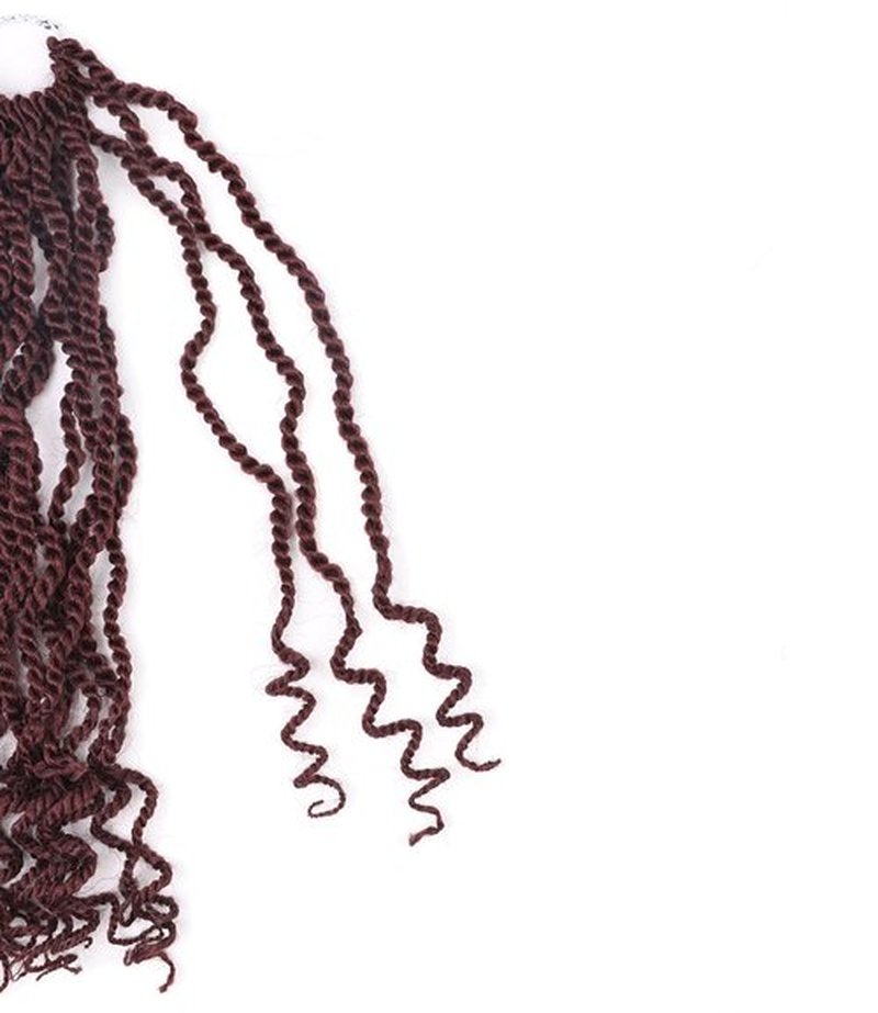 Senegalese Twist Crochet Hair 12 Inch Burgundy Twist Crochet Hair for Black Women Shrot Rope Twist Crochet Braids Pre Looped 2 Strand Crochet Twists (12 Inch,99j)
