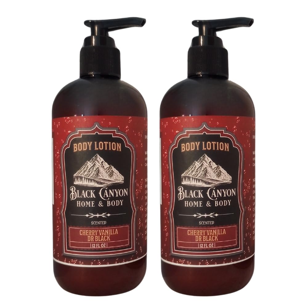 Black Canyon Cherry Vanilla Dr Black Scented Body Lotion with Lanolin and Jojoba Oil, 12 Oz (2 Pack)