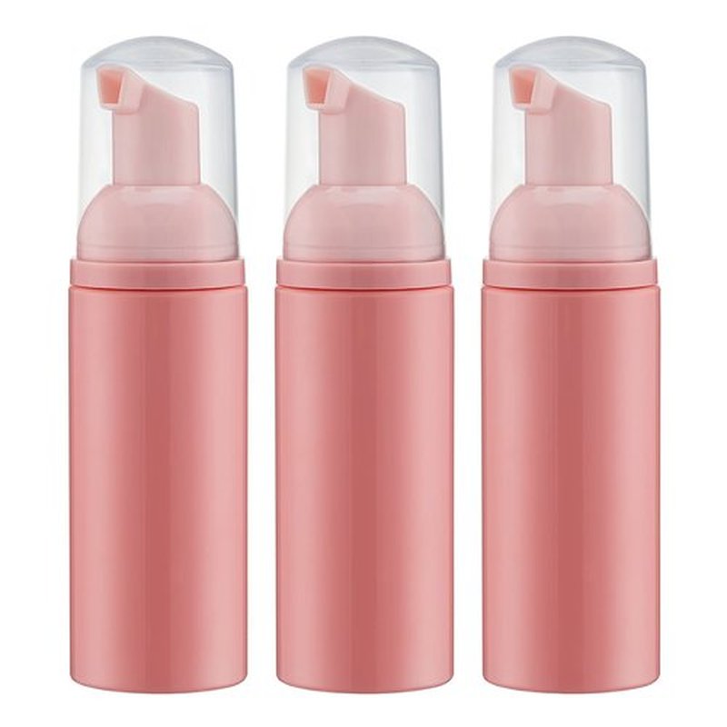 Tekson Foam Pump Bottle (Pink), Empty Travel Size Foam Dispenser Pump for Soap Shampoo, Lash Cleanser(60ml, 3PCS)
