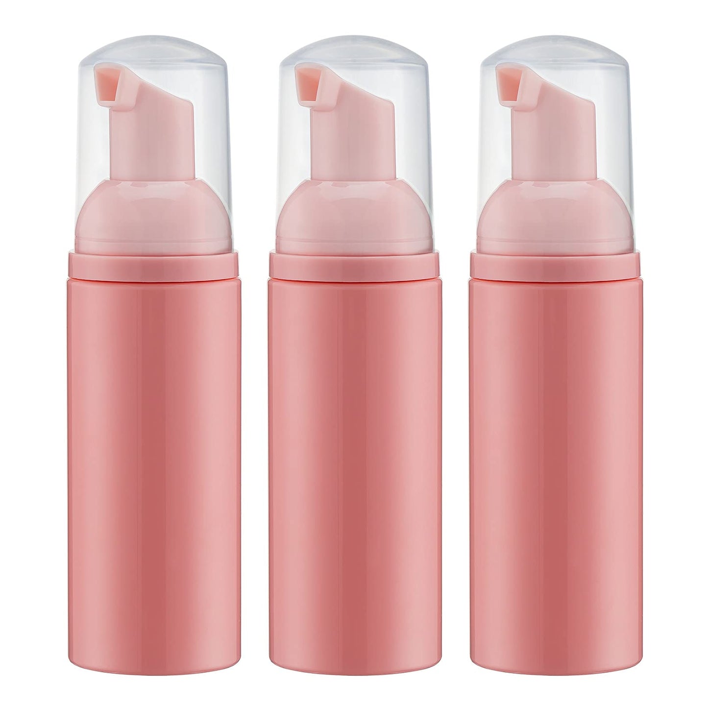 Tekson Foam Pump Bottle (Pink), Empty Travel Size Foam Dispenser Pump for Soap Shampoo, Lash Cleanser(60ml, 3PCS)