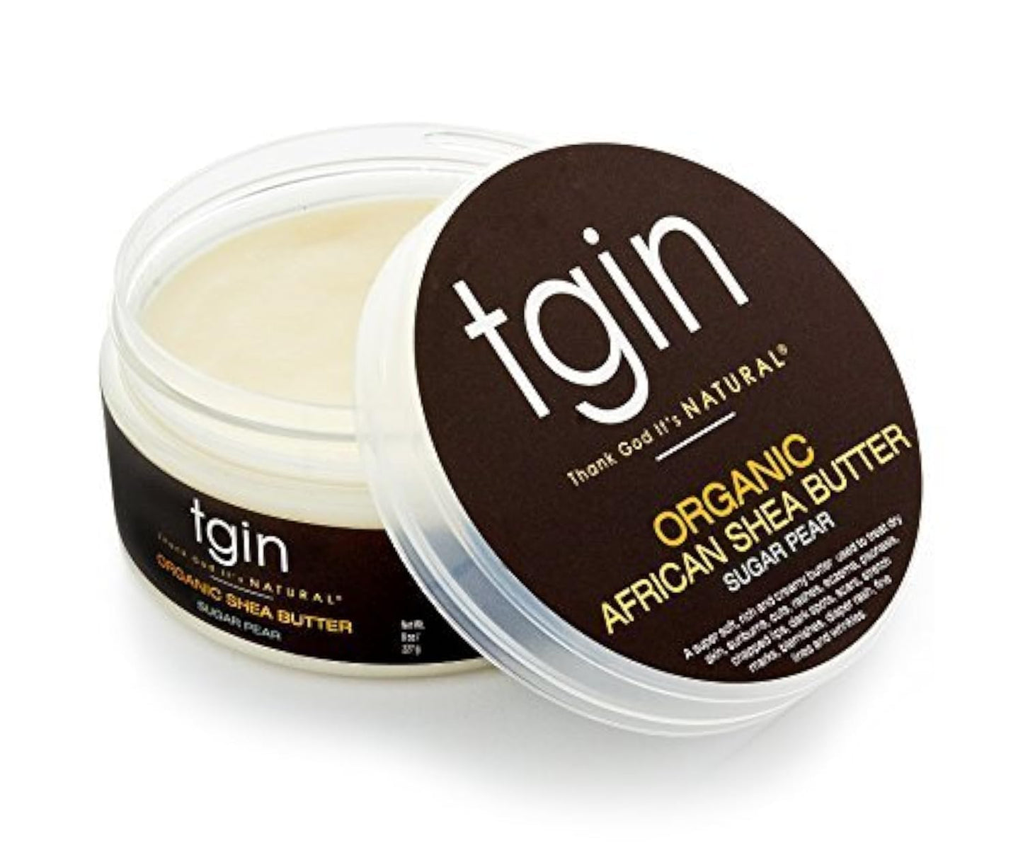 tgin Organic African Shea Butter - Sugar Pear - For Natural Hair - Dry Hair - Curly Hair - 8 Oz