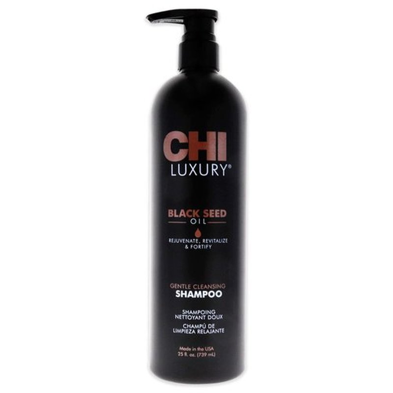 CHI Luxury Black Seed Oil Gentle Cleansing Shampoo, Adds Hair Volume & Body, Strengthens & Removes Impurities, Sulfate, Paraben, & Cruelty-Free, 25 Oz