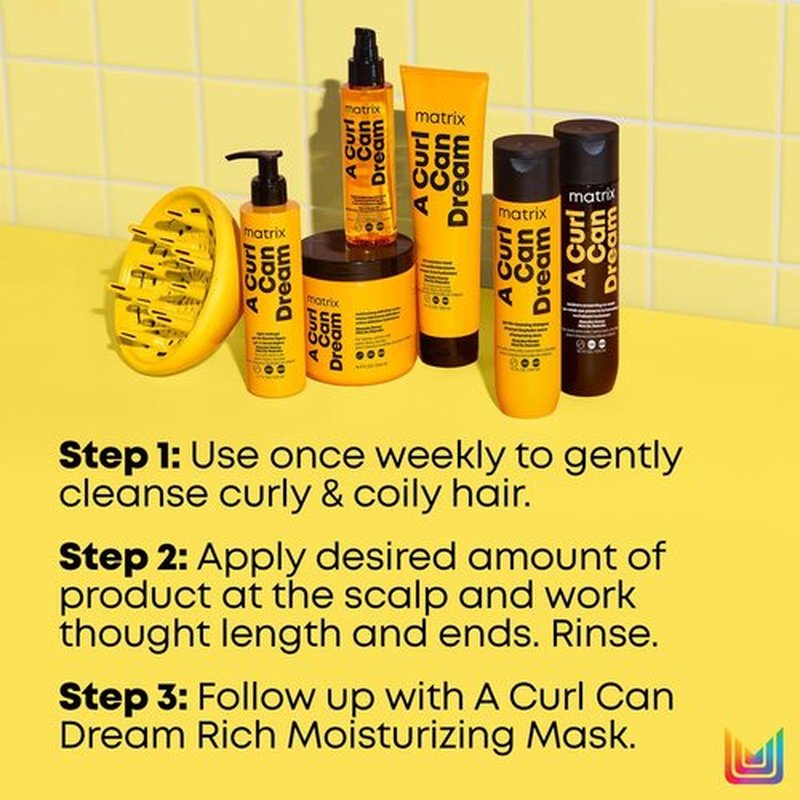 Matrix A Curl Can Dream Deep Cleansing Shampoo | Clarifying| Preserves Curl Pattern, Removes Build Up | For Curly & Coily Hair | Silicone & Paraben Free | With Manuka Honey Extract | 10.1 Fl. Oz.