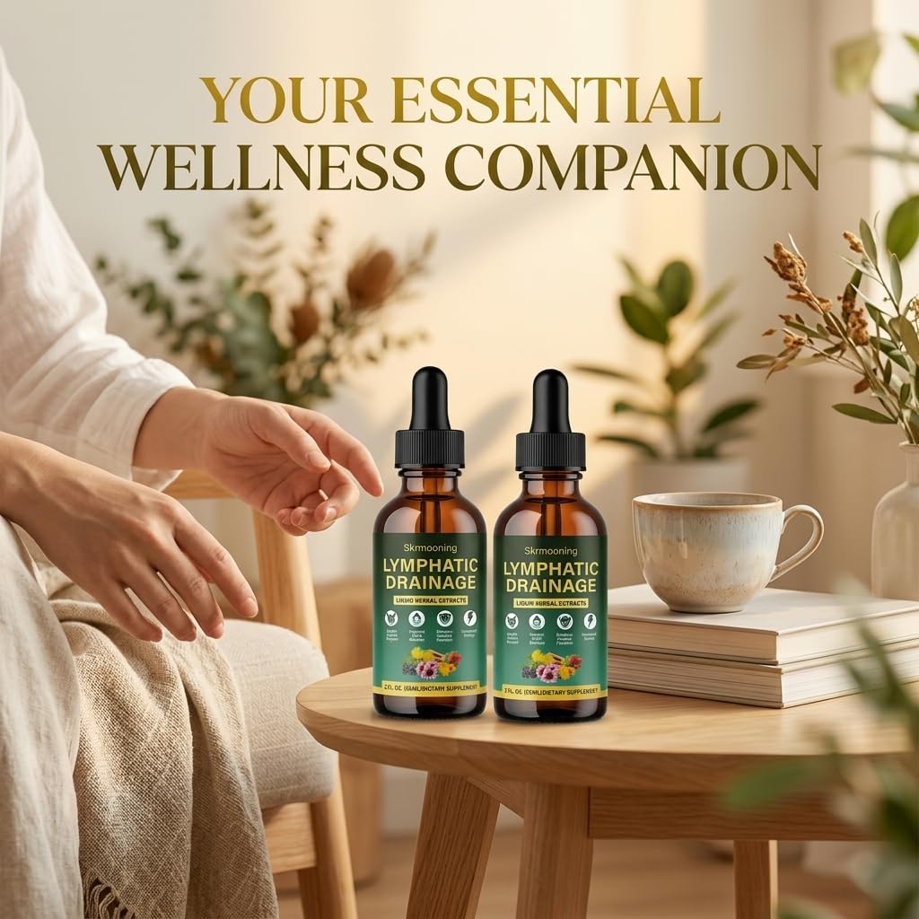 Lymphatic Drainage Drops - 2Pcs Organic Lymphatic Drainage Supplement, Supports overall fluid balance & daily wellness, Ease feelings of temporary bloating & Vitality, Enhances Clarity ,2 Fl oz