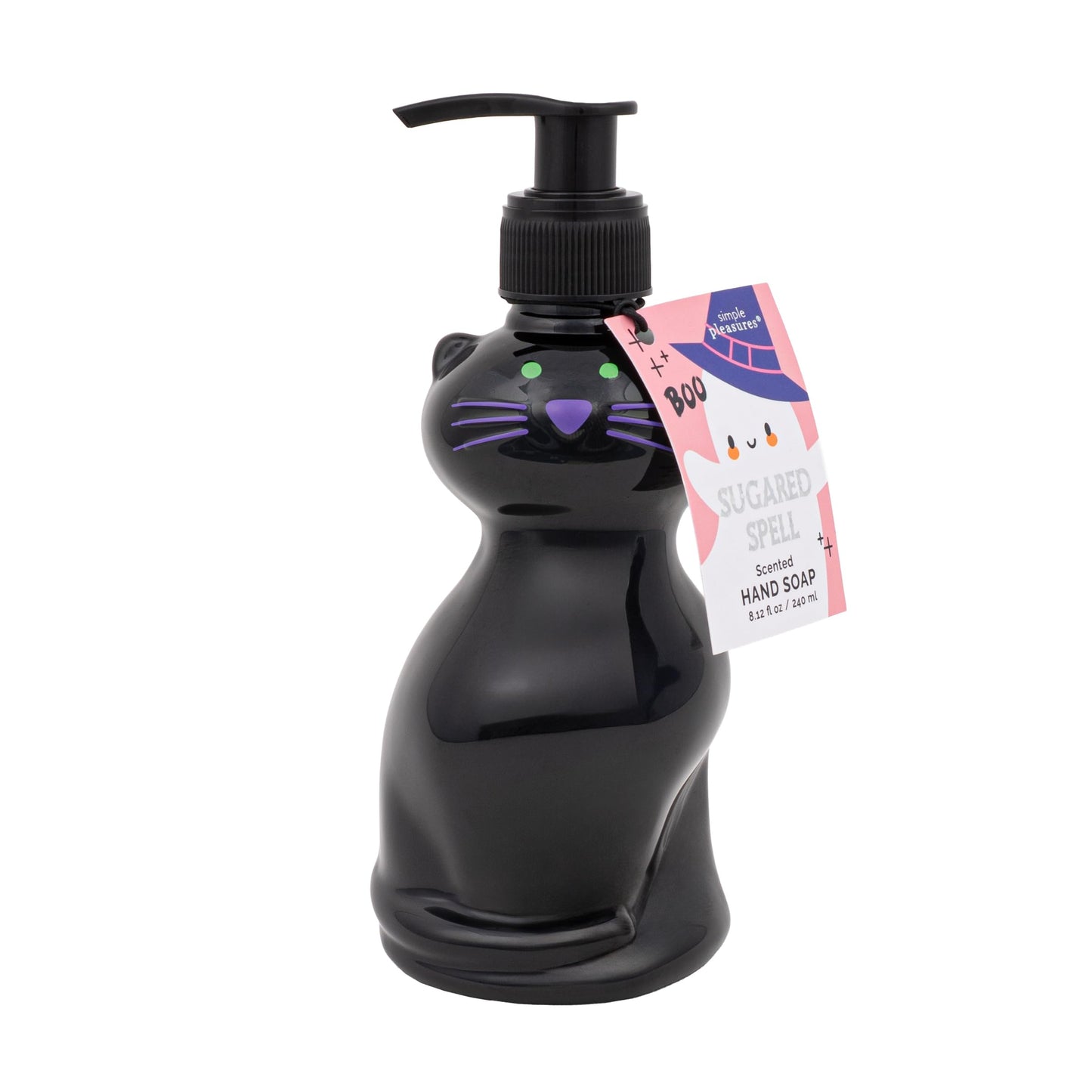 Simple Pleasures Black Pumpkin Scented Liquid Hand Soap Dispenser - Autumn & Halloween Novelty Décor – Decorative Refillable Hand Pump for Kitchen Countertop and Bathroom Sink