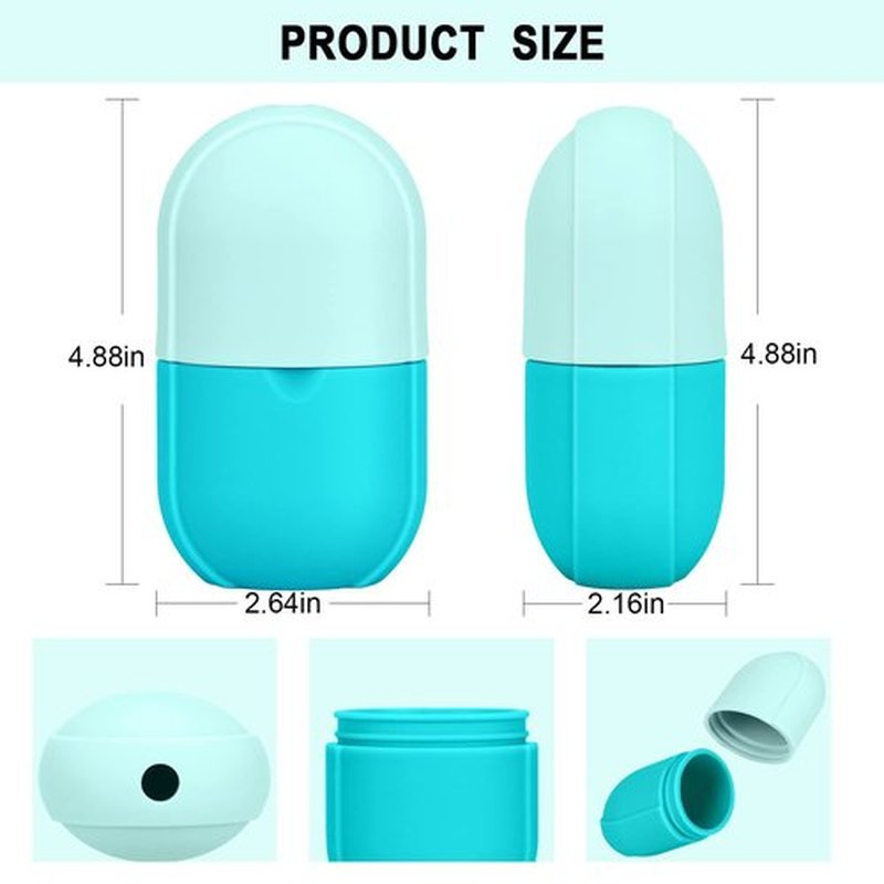 Ice Roller For Face and Eye, Ice Facial Roller Massage Shrink Pore Skin Care Tools, Reusable Ice Stick Remove Dark Circle, Ice Face Mold Sphere Face Ice Cubes for Brighten Lubricate Fine Lines Blue