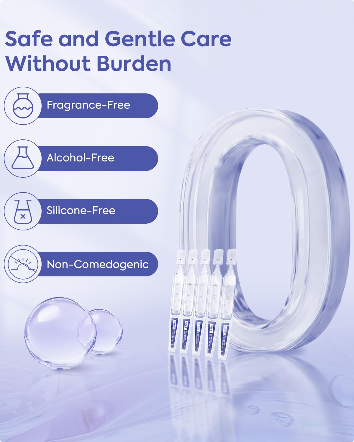 KOMFYMED Hydrating Serum Ampoules with Sodium Hyaluronate & Algae Extract, Deep Moisture & Barrier Repair, Single-Use Skincare Serum for Dry & Sensitive Skin (1.5ml / 0.05 fl.oz × 5) 可复美吨吨次抛精华