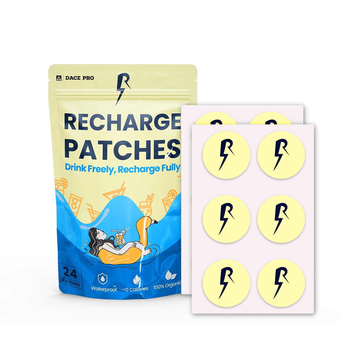 The Recharge Patch 24-Pack: Recovery Patches Cruise Essentials 2026 Women Festival Essentials Travel Essentials Cruise Ship Accessories Travel Size Toiletries Rebound Patches Must Haves for Energy