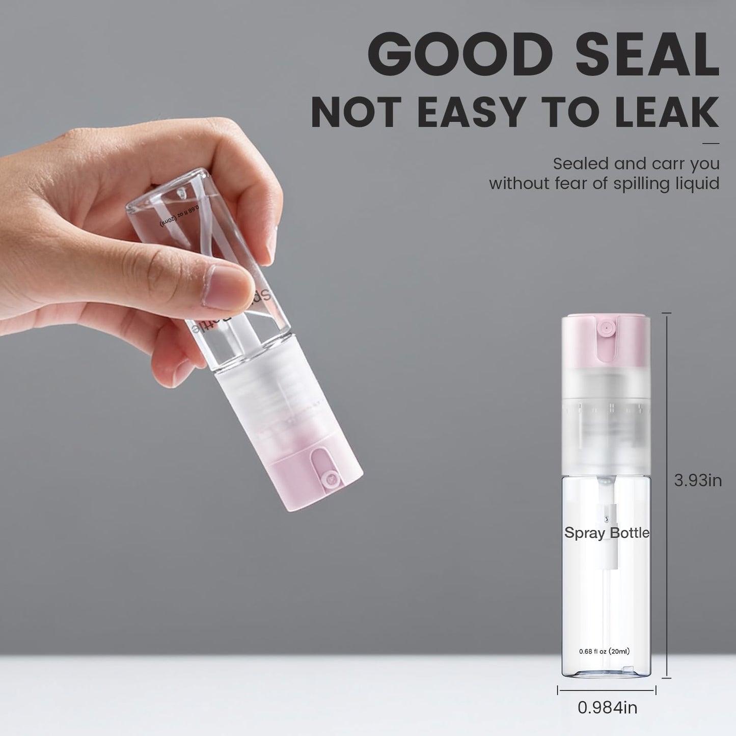 Bomeiyi 4 Pack Refillable Spray Bottle, Reversible Small Empty Spray Bottle with Fine Mist, Leak Proof - for Cleaning Solutions, Mosquito prevention, Face & Hair Mist - 4pk 0.68 OZ / 20 ML