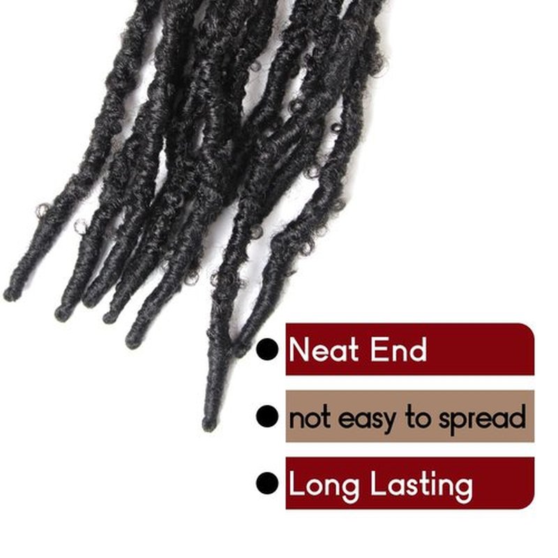 BOHOBABE Butterfly Crochet Locs 10 Inch 6 Packs Pre Looped Crochet Butterfly Locs 10 In Short Natural Black Distressed Butterfly Locs Crochet Hair (10 Inch, 1B)