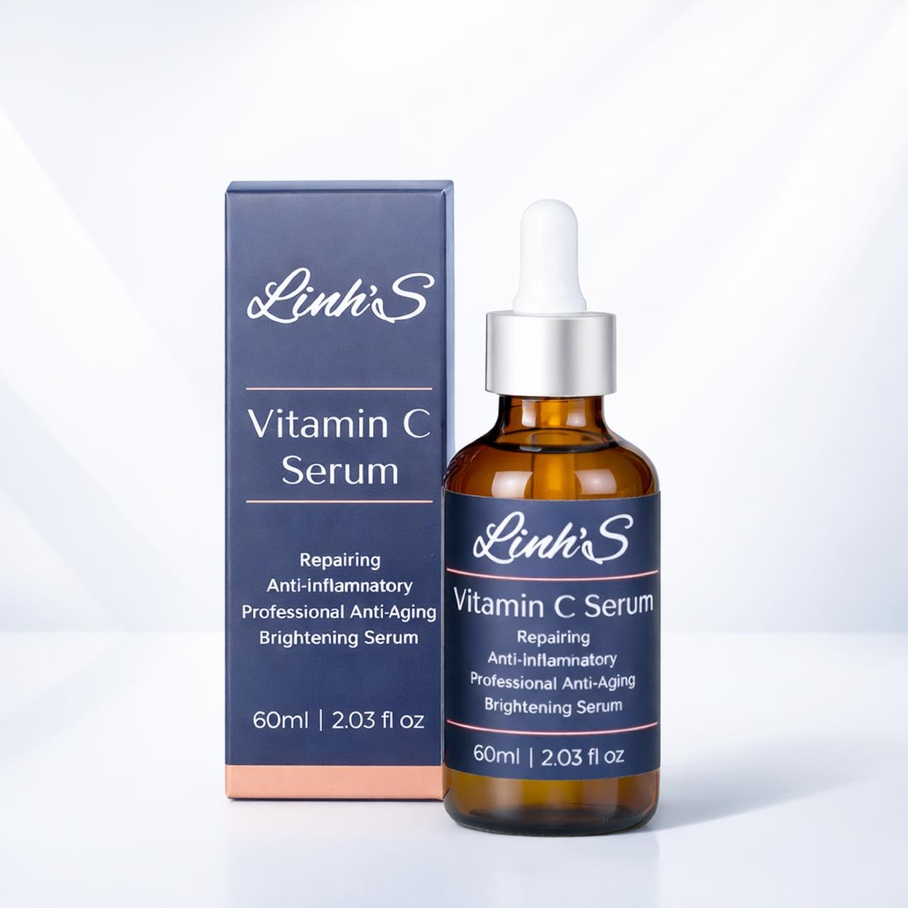 LINH’S Vitamin C Serum – Brightening Face Serum with Hyaluronic Acid, Dark Spot Corrector for Fine Lines, Uneven Skin Tone & Anti-Aging, 2.03 fl oz