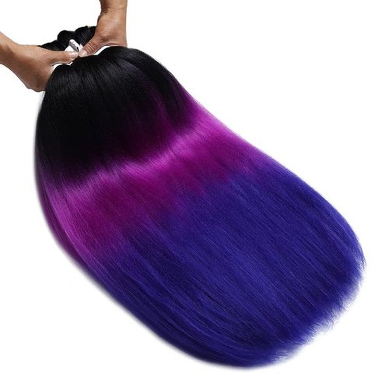Pre Stretched Braiding Hair Extensions 30 Inch 6 Packs Long Professional Crochet Twist Braids Hair High Temperature Synthetic Fiber Yaki Texture(30",black-purple red-blue)