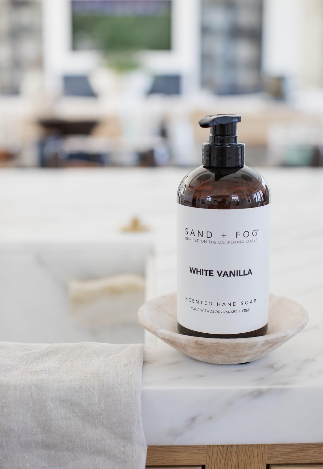 Sand + Fog White Vanilla 20oz Liquid Hand Soap - Nourishing, Sensory Enhancing, All Ages, All Skin Types– Sulfate, Paraben, Gluten, and Cruelty Free