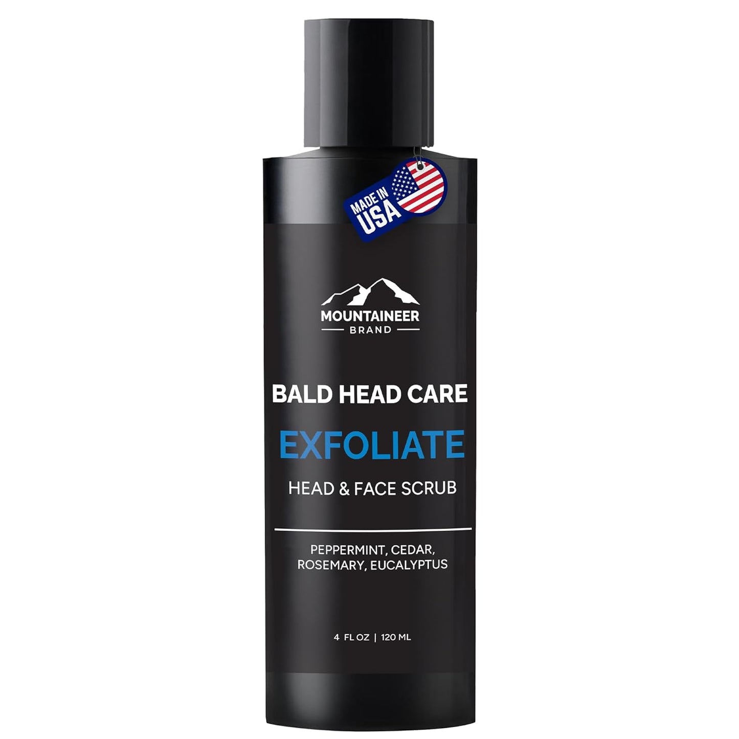 Natural Bald Head Exfoliator - Scalp & Face Scrub for Men | Fresh Scent | 4oz