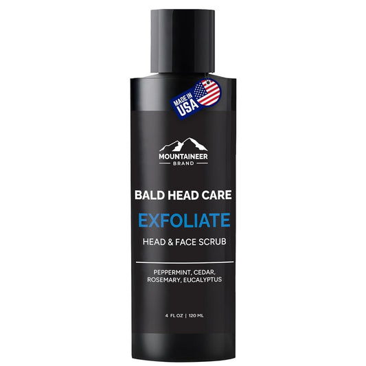 Natural Bald Head Exfoliator - Scalp & Face Scrub for Men | Fresh Scent | 4oz