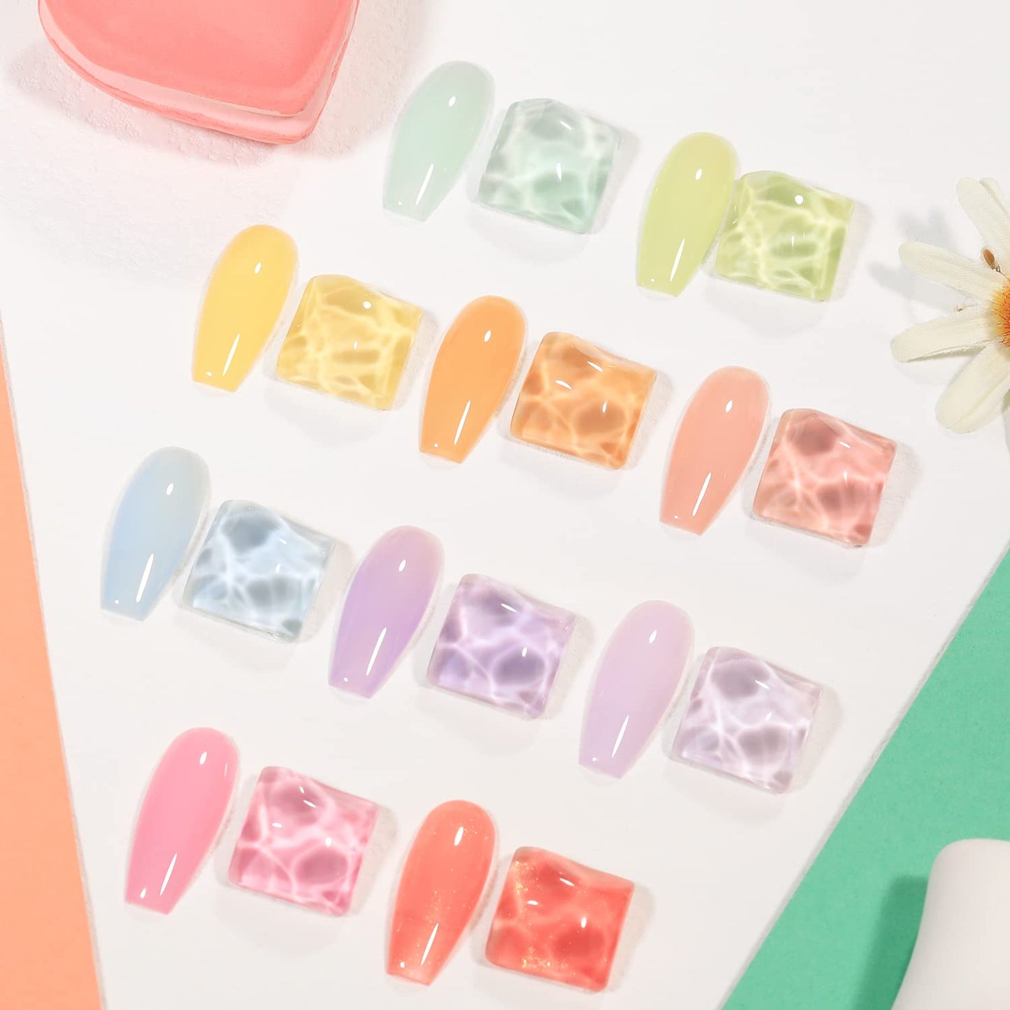 SHOYUM Jelly Pastel Gel Nail Polish Set 10Pcs Candy Colors Collection,Translucent Spring Summer nail gel polish Manicure at Home DIY Easter Mother's Day Gifts