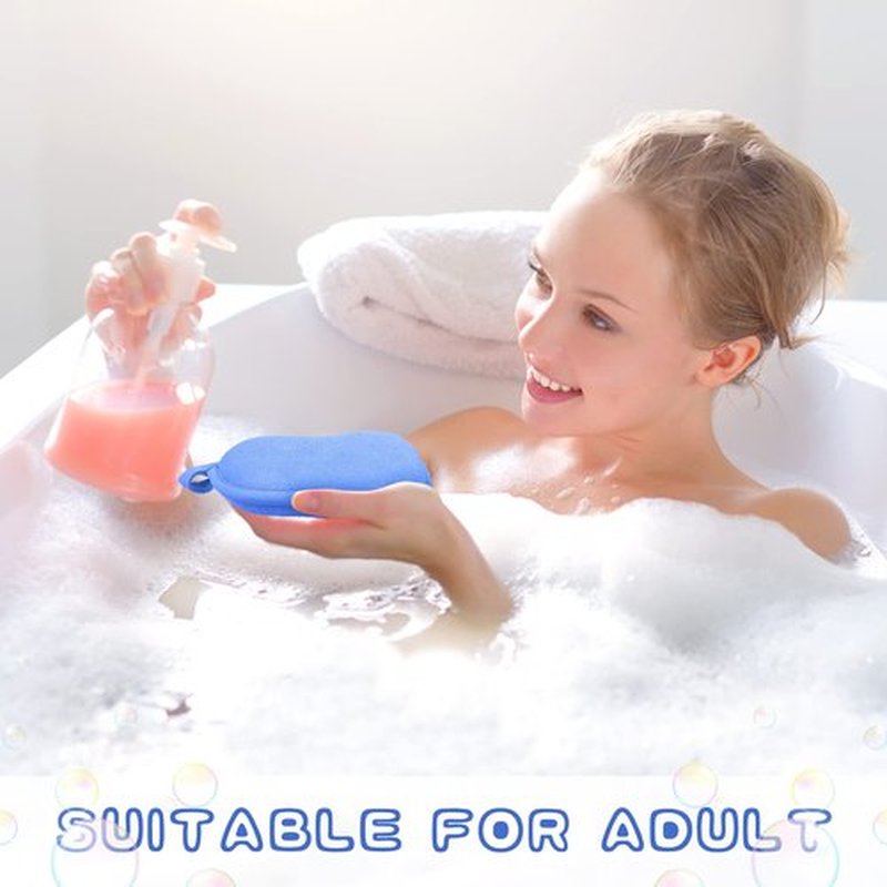4 Pieces Baby Bath Sponge Cotton Baby Sponge Soft and Absorbent Sponge for Kids Babies Men Women (Green, Blue)
