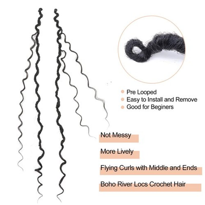 Goddess Locs Crochet Hair 18 Inch 8 Packs Faux Locs Crochet Hair For Black Women Crochet Hair Pre Looped Crochet Faux Locs With Curly Ends River Locs Crochet Hair(18 Inch, #4)