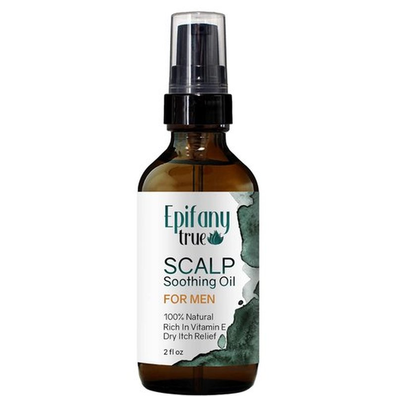 Epifany True Scalp Soothing Oil For Men 2oz For Itchy Dry Sensitive Scalp & Skin | 100% Natural | Vitamin E Rich Antioxidant Ingredients | Intensely Moisturizing | Calming to Sunburns