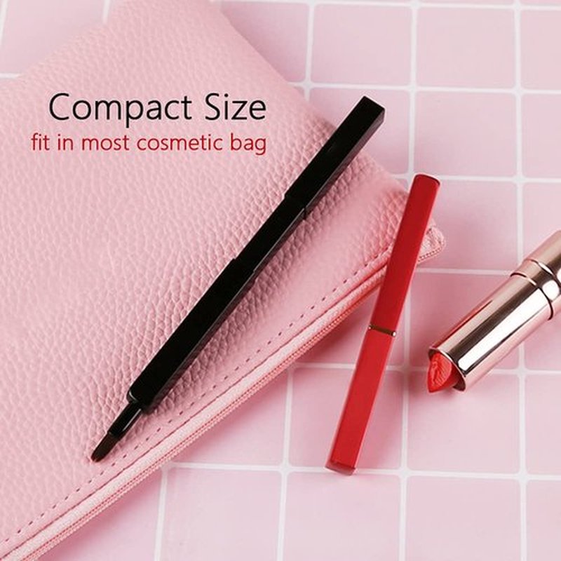 Lip Applicator Brush - 3 Pack Exquisite Professional Dustproof Retractable Lip Brush - Makeup Lipstick Lip Gloss Applicators (Black, Silver and Jewelry Red)
