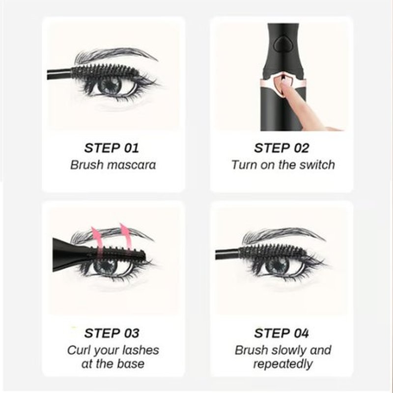Electric Eyelash Curler for Instant Glam, 2025 New Heated Eyelash Curler, Electric Eyelash Curler, Mini USB Rechargeable Finalize Eyelash Tool, Fast Heat up in 8s & 3 Heat Modes (Pink)