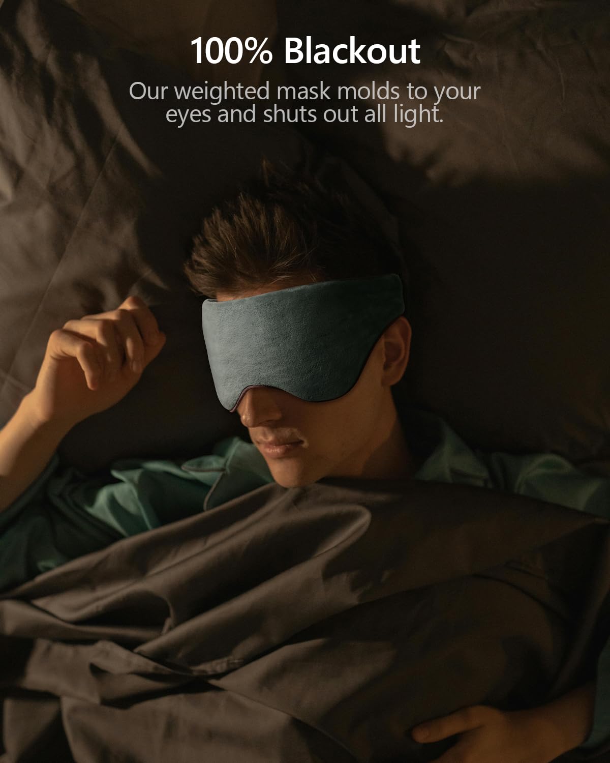Mr. Sandman Weighted Eye Mask for Sleeping, Blackout Sleep Mask, Reversible Cool & Cozy Compress for Dry Eyes, Headache Migraine Relief, Eye Cover for Travel, Gifts for Women & Men, 0.5 lb, Grey
