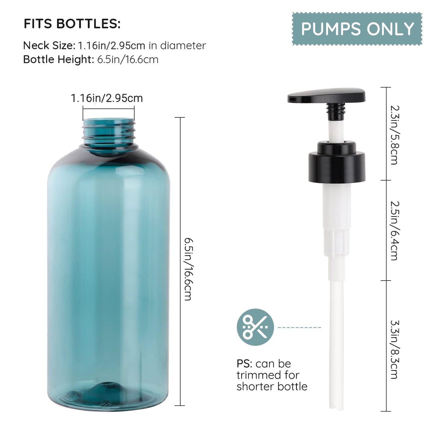 Lotion Dispenser Pump Head, Segbeauty 3 Pack Shampoo Shower Bottle Pump Replacement, Empty Refillable Bottle Tube Pump Top for Soap Conditioner Lotion Body Wash Bathroom Kitchen