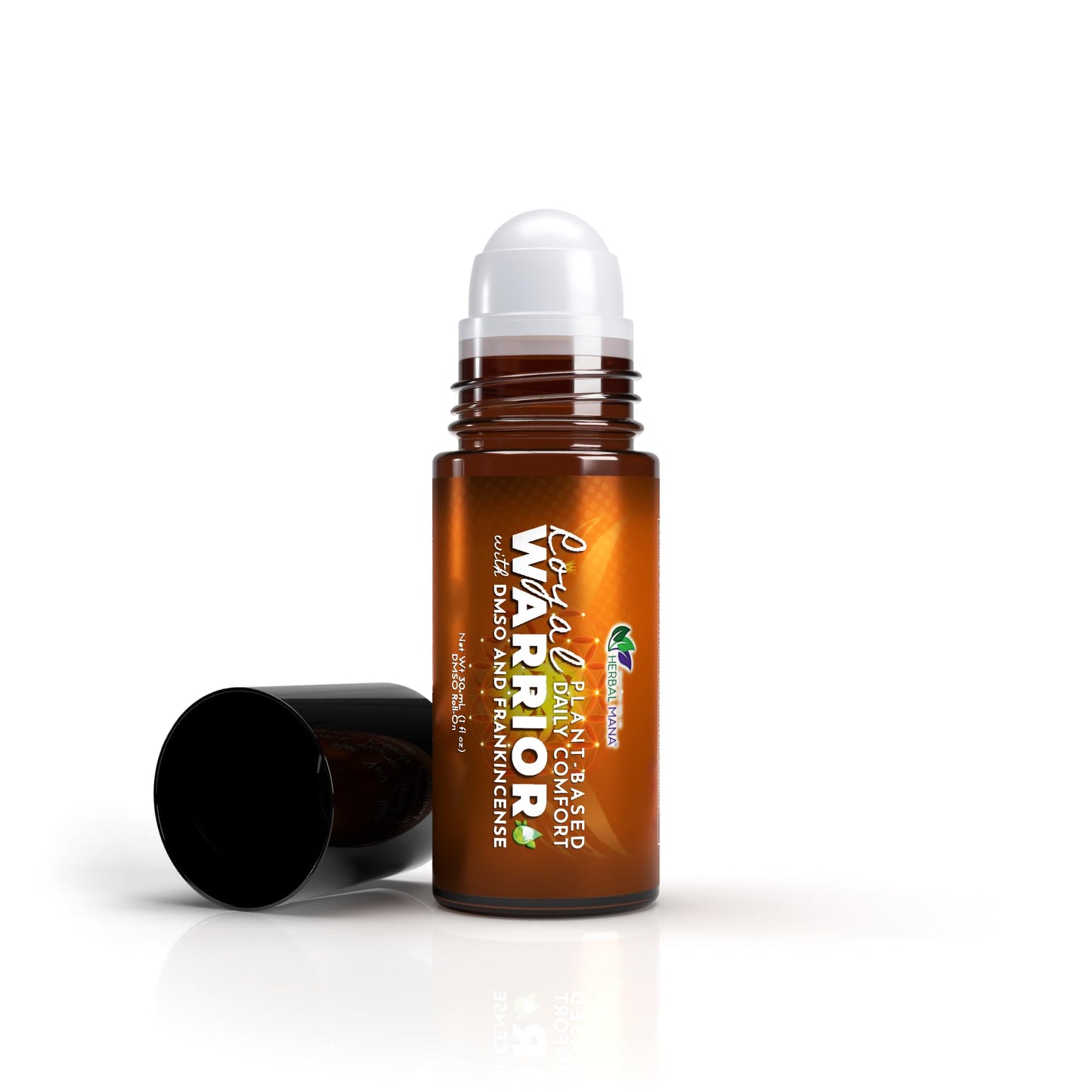 Herbal Mana Frankincense DMSO Roll-On | Menthol-Free | Royal Warrior | 1 fl oz (30 mL)