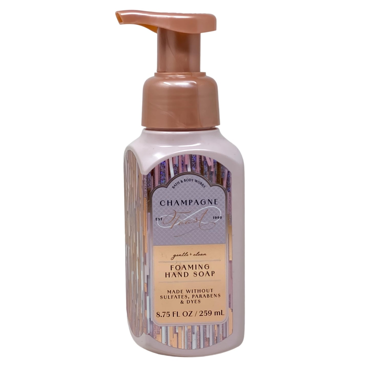 Bath & Body Works Champagne Toast 2 Gentle & Clean Foaming Hand Soap with a Peach Gardenia Sample Soap