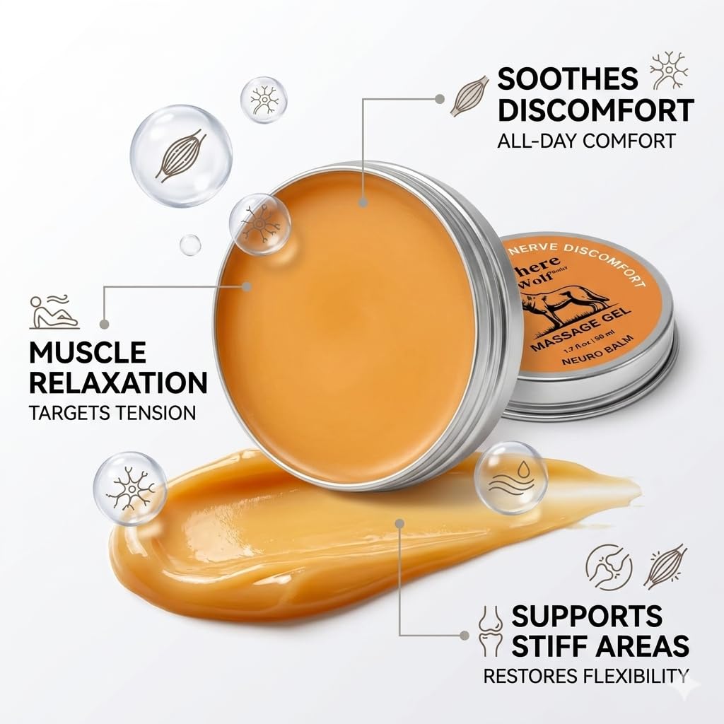 Official WoIf Pain Relief balm, Joint Soothing Cream, Natural Herbal Body Cooling Soothing Body Cream with Magnesium, Arnica Oil, Camphor Blue, Chamomile & Menthol Extract