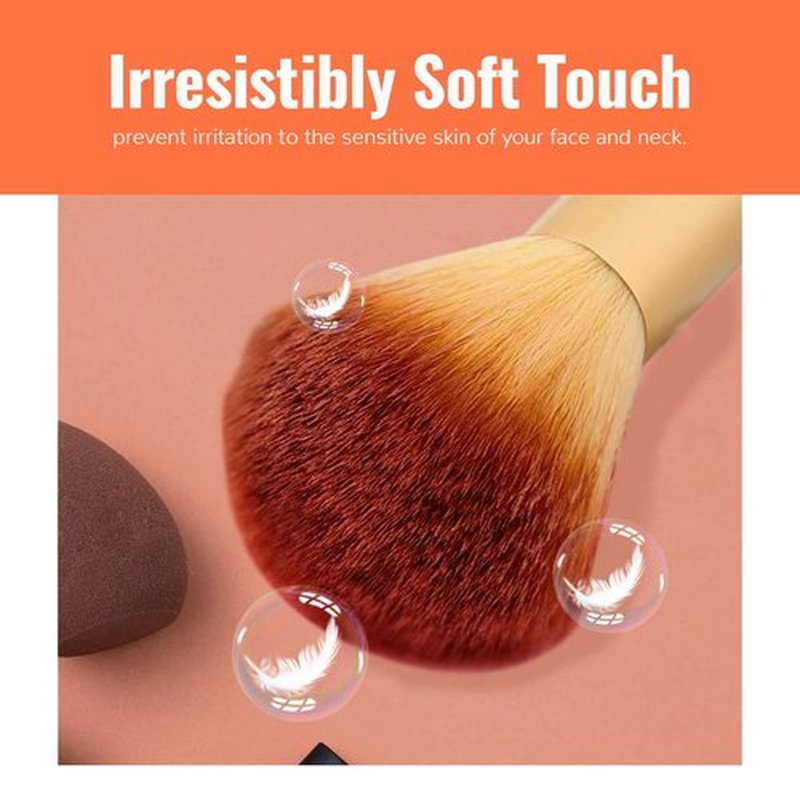 Champagne Makeup Brushes Set, Valentines Day Gifts for Kids,Yuwaku Silver Foundation Powder Blush Eyeshadow Brushes Blending 32 Piece NO Shed Cruelty-Free Synthetic Fiber Bristles Cosmetic Brushes
