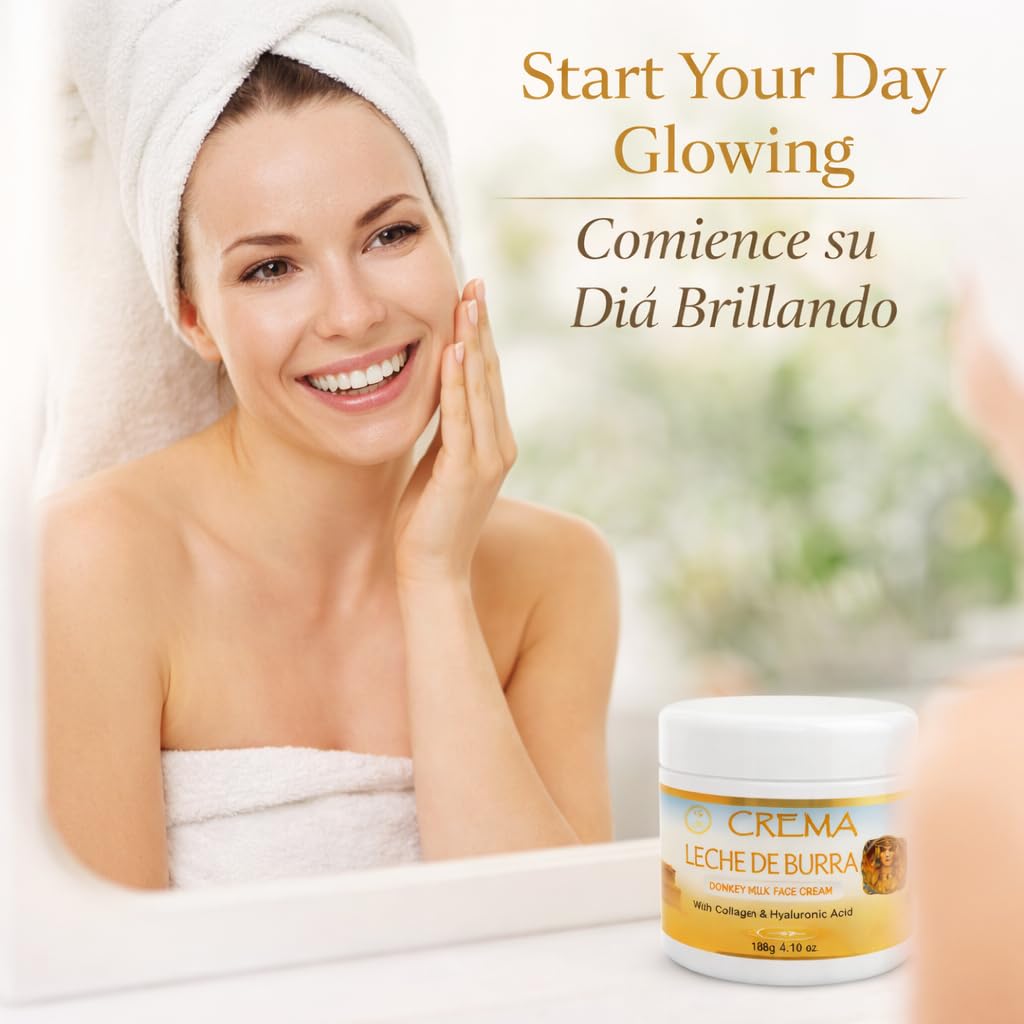 HIGH SUPREME Donkey Milk Face Cream(Leche de Burra) – 120g With Collagen & Hyaluronic Acid – Nourishing & Hydrating Moisturizer – For Sensitive, Dry & Mature Skin – Anti-Aging & Skin Renewal