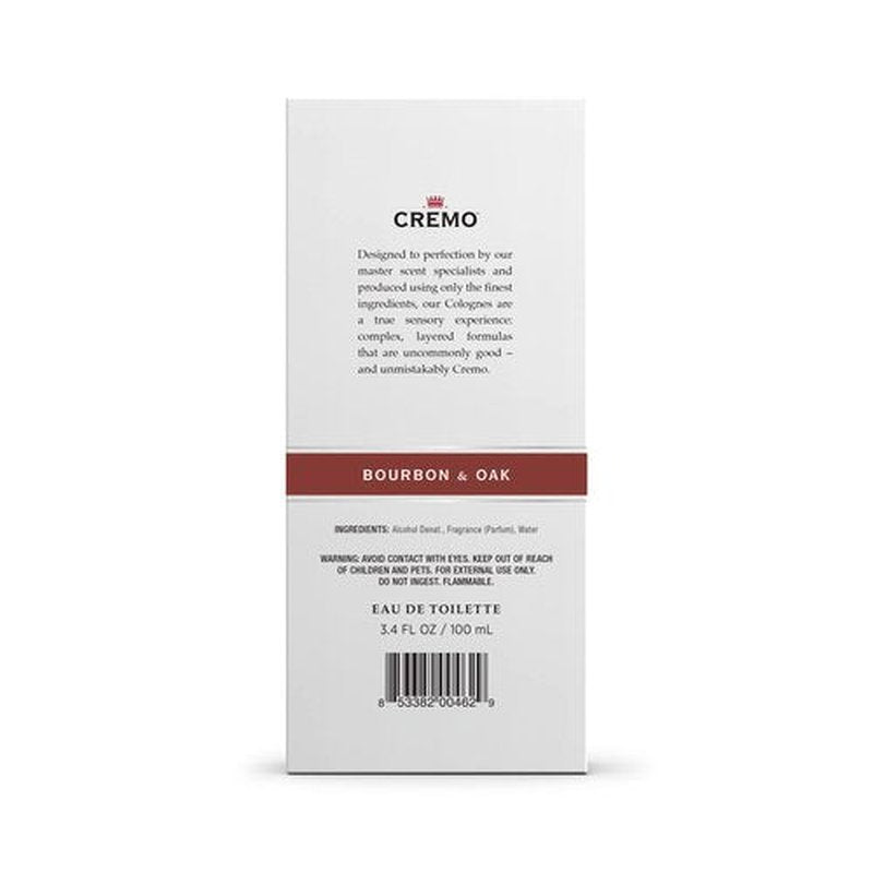 Cremo Cologne for Men - Bourbon & Oak Mens Cologne Spray - A Sophisticated Blend of Distiller’s Spice, Fine Bourbon and White Oak, Fragrances For Men, 3.4 Fl Oz
