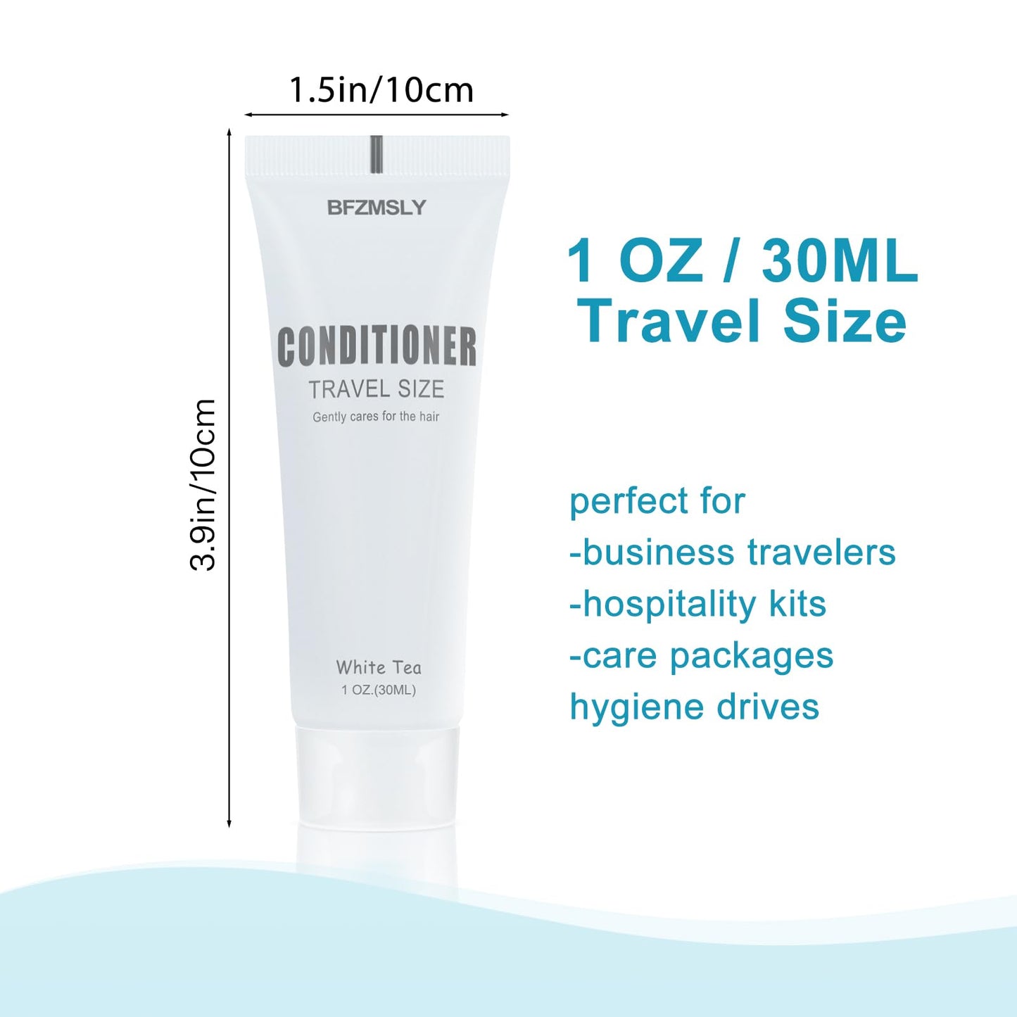 BFZMSLY 50 Pack Bulk Travel Size Conditioner, 1 fl oz White Tea Scent, Mini Hotel Conditioner for Guests, TSA Approved, Individual Tubes for Hotels, Airbnb, Vacation Rentals, Hospitality Toiletries