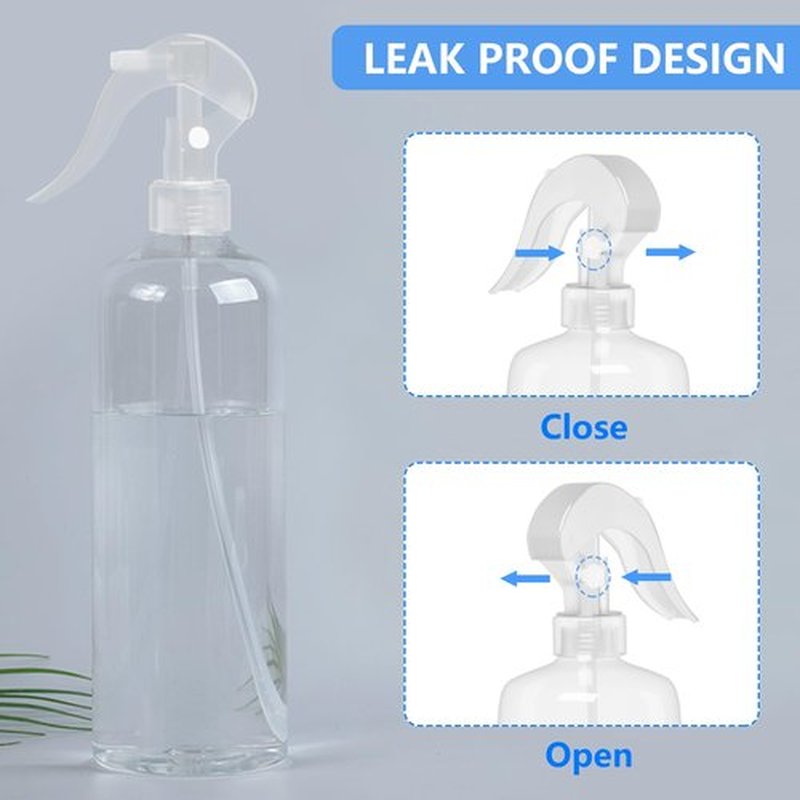 DTDNZKN 2 Pack 16.9 Oz (500ml) Spray Bottles for Hair, Plants, Cleaning, Cooking, BBQ, Cats - Fine Mist, Refillable, Reusable