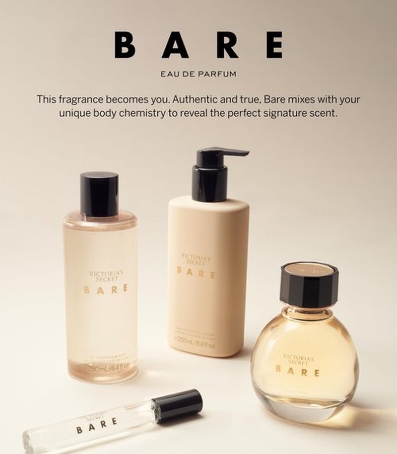Victoria's Secret Bare Fragrance Lotion, Notes of Australian Sandalwood, Mandarin Madagascar & Egyptian Violet, Scented Body Lotion for Women (8.4 oz)