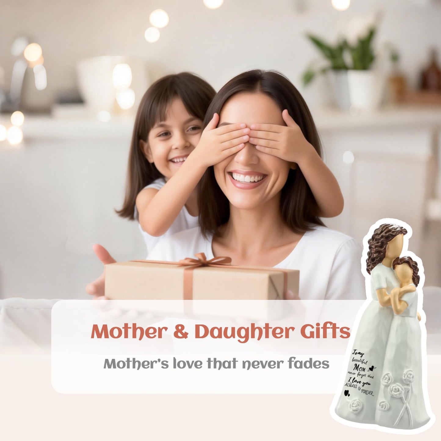 LIGETON Mothers Day Mom Gifts for Mom from Daughter,Cool Birthday Gifts for Women Wife Christmas Stocking Stuffers Unique Gift Ideas for Mama Grandma Aunt Hand-Painted Figure Sculpture Presents