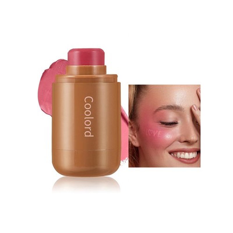 Pocket Blush Stick,Cream Blush Stick,3-In-1 Buildable Natural Blush Stick for Cheek, Eyes, Lips,Long Lasting Lightweight Blendable Blush for cheeks,Non-Greasy (04, #)