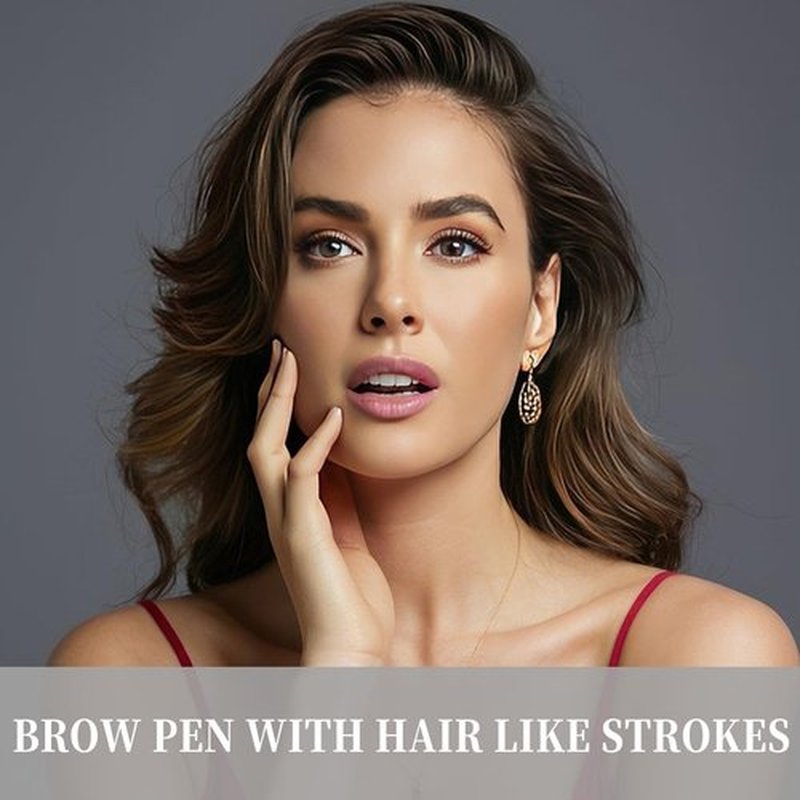 BLUE LOVE 2PCS Two-Prong Eyebrow Pen, Upgrade 2 Tipped Eye Brow Pencils for Women, Waterproof Lasting All-Day Eye Makeup with Microblading Brow Pen with Hair Like Strokes (Grey&Brown)