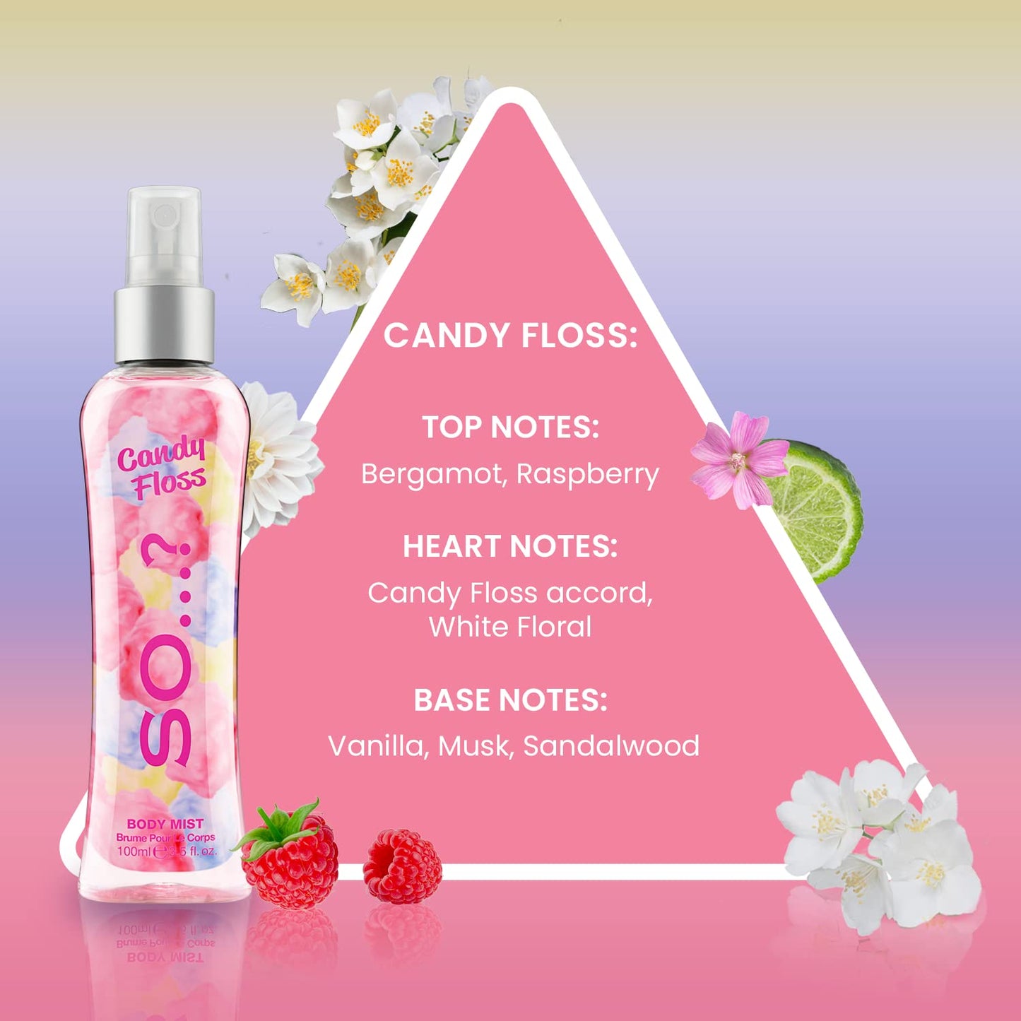 Cotton Candy Body Mist by So…? for Women - 3.5 oz Body Mist - Pack of 3