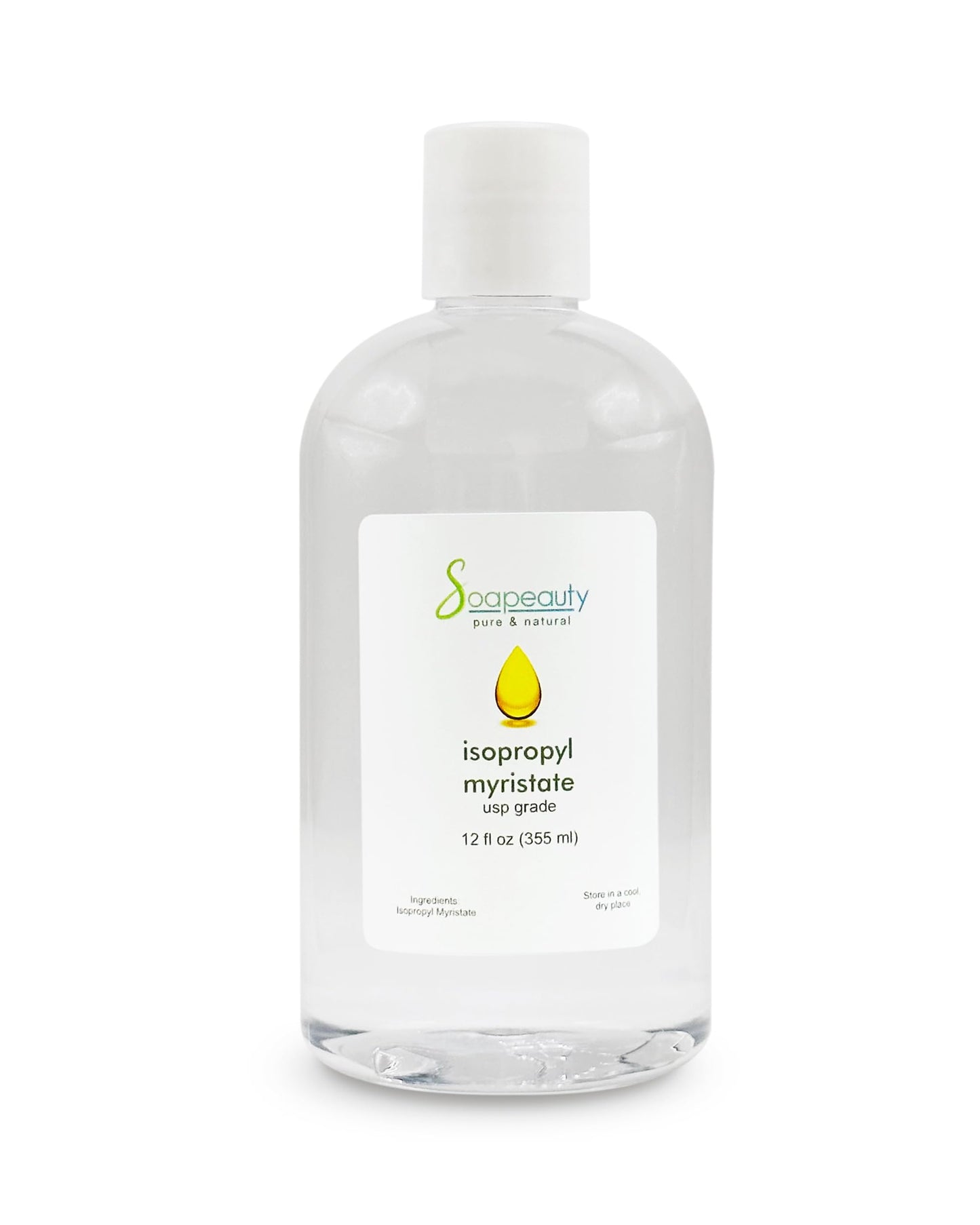 ISOPROPYL MYRISTATE Cosmetic Grade for Soap Making, Fragrances, Shampoo, Creams & Lotion, Makeup & Adhesive Remover, Antiperspirants & Deodorants | 12 fl oz