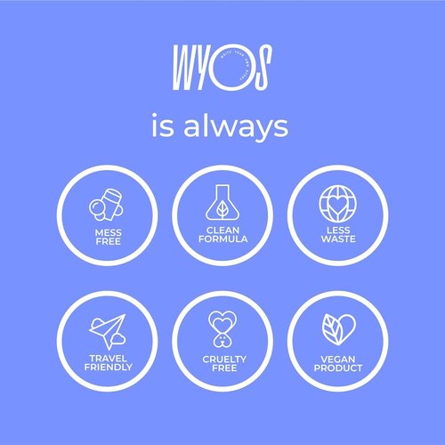 WYOS Face Cleanser Stick 2 Pack, Travel Friendly Leak Free, Vegan, Cruelty Free, Sulfate Free, Paraben Free, Sensitive Skin Makeup Remover Hydrating Glycerin Enriched Facial Wash for Women and Men