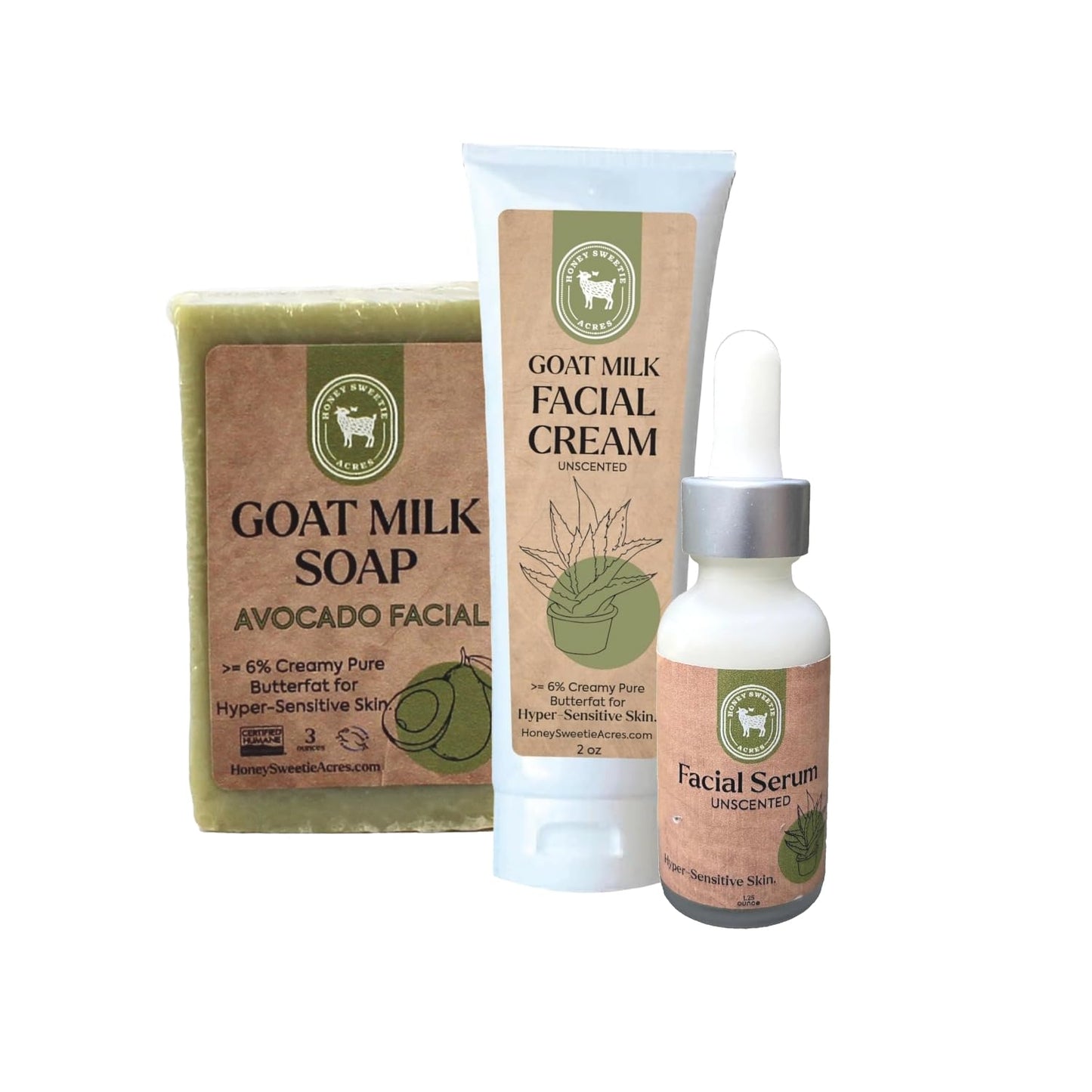Honey Sweetie Acres Avocado Face & Goat Milk Cream Bundle