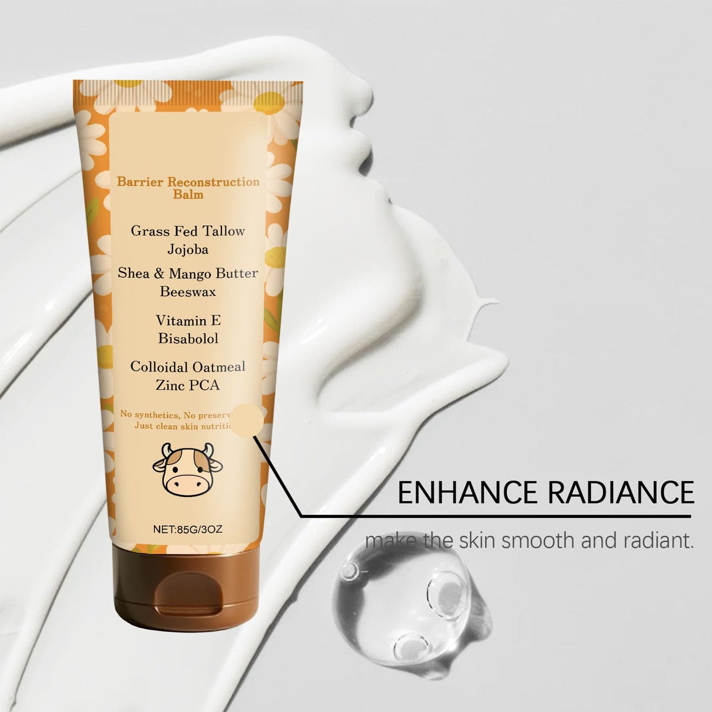 OYKOSE Tallow Glow Balm, Grass Fed Tallow Barrier Support Balm, Beef Tallow For Face Helps Support The Skin’S Natural Barrier