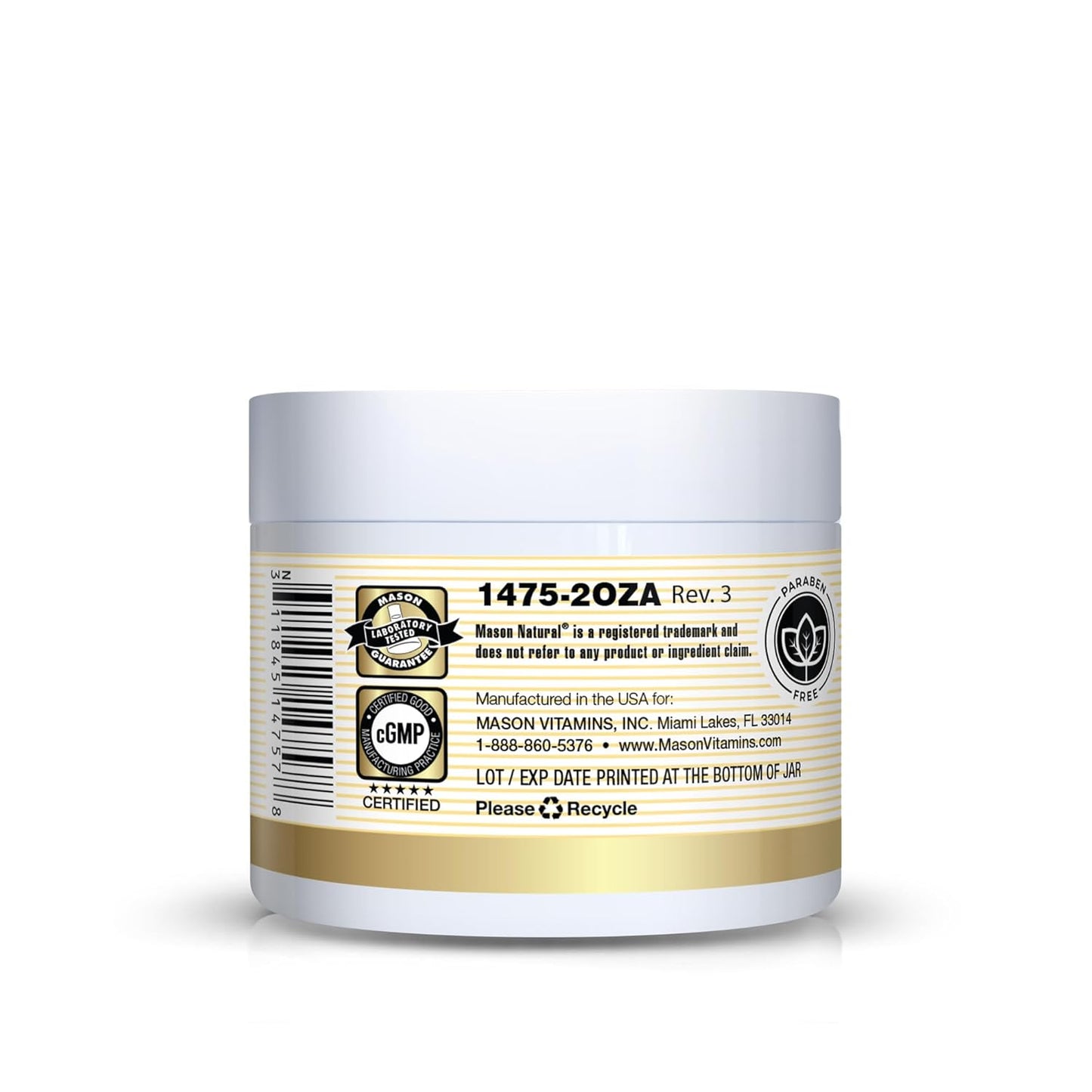 MASON NATURAL Collagen Premium Skin Cream - Anti Aging Face and Body Moisturizer, Intense Skin Hydration and Firmness, Pear Scent, Paraben Free, 2 OZ (4-Pack)