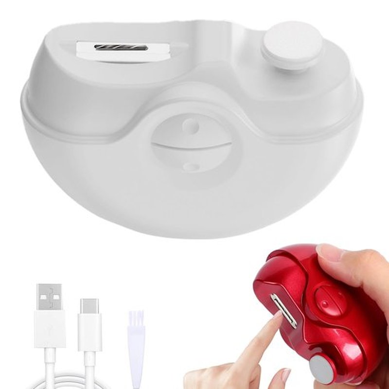 2 in 1 Electric Nail Clipper, 2 in 1 Electric Polishing Automatic Nail Clippers, Electric Nail Trimmer with 2 Adjustable Speeds, Fully Automatic Nail Clippers for Children, Adults, Seniors (White)