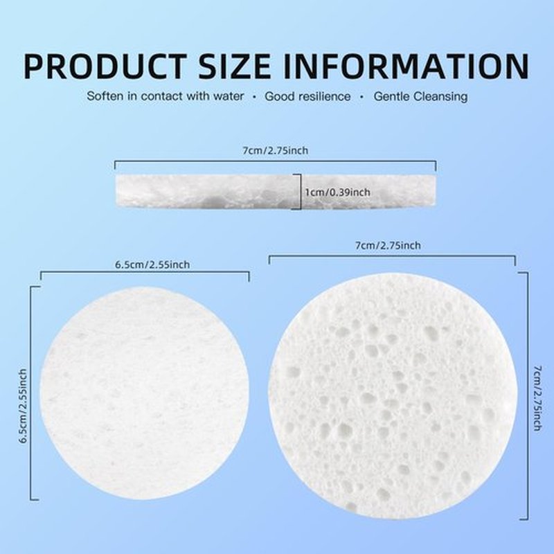 50-Count Compressed Facial Sponges, 100% Natural Cosmetic Spa Sponges for Facial Cleansing for Daily Facial Cleansing, Exfoliating Mask, Makeup Remover. Ideal for Home and Travel. (Milk White)