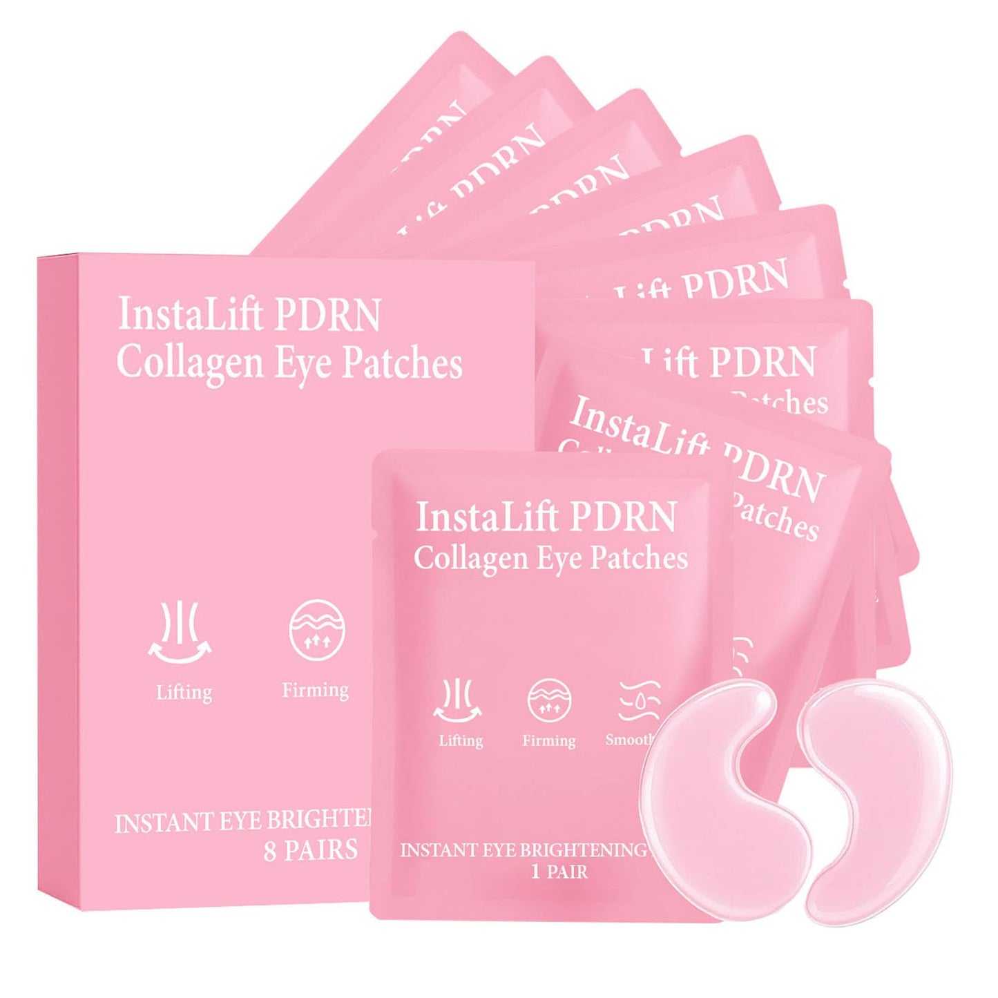 Jfsyb Instalift PDRN Collagen Eye Patches for Dark Circles & Puffiness, Hydrogel Under Eye Masks to Reduce Wrinkles & Undereye Bags for Women (1)