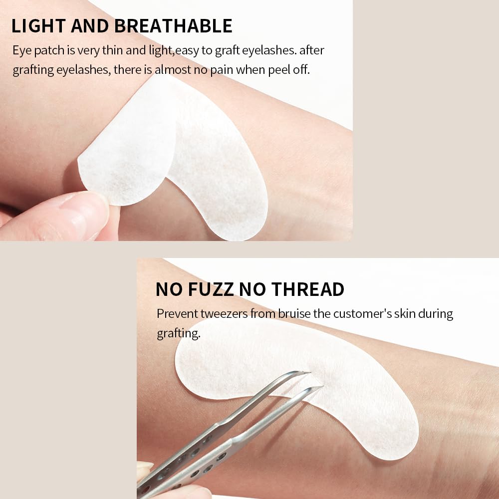 ANNAFRIS 100 Pairs Under Eye Patches Eyelash Extension,Lint Free Hydrogel Gel Eye Pads (Black)