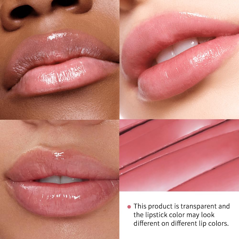 DEERELF Honey Noir Lipstick,Nourishing Honey Noir Lipgloss, Pink Lip Tint,Deep Moisturizing Black Cherry Tint Lip Balm,Hydrating Lipgloss for All Skin Tones（pink）